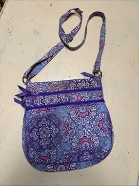 Vera Bradley Purple and Pink Floral Paisley Crossbody Bag